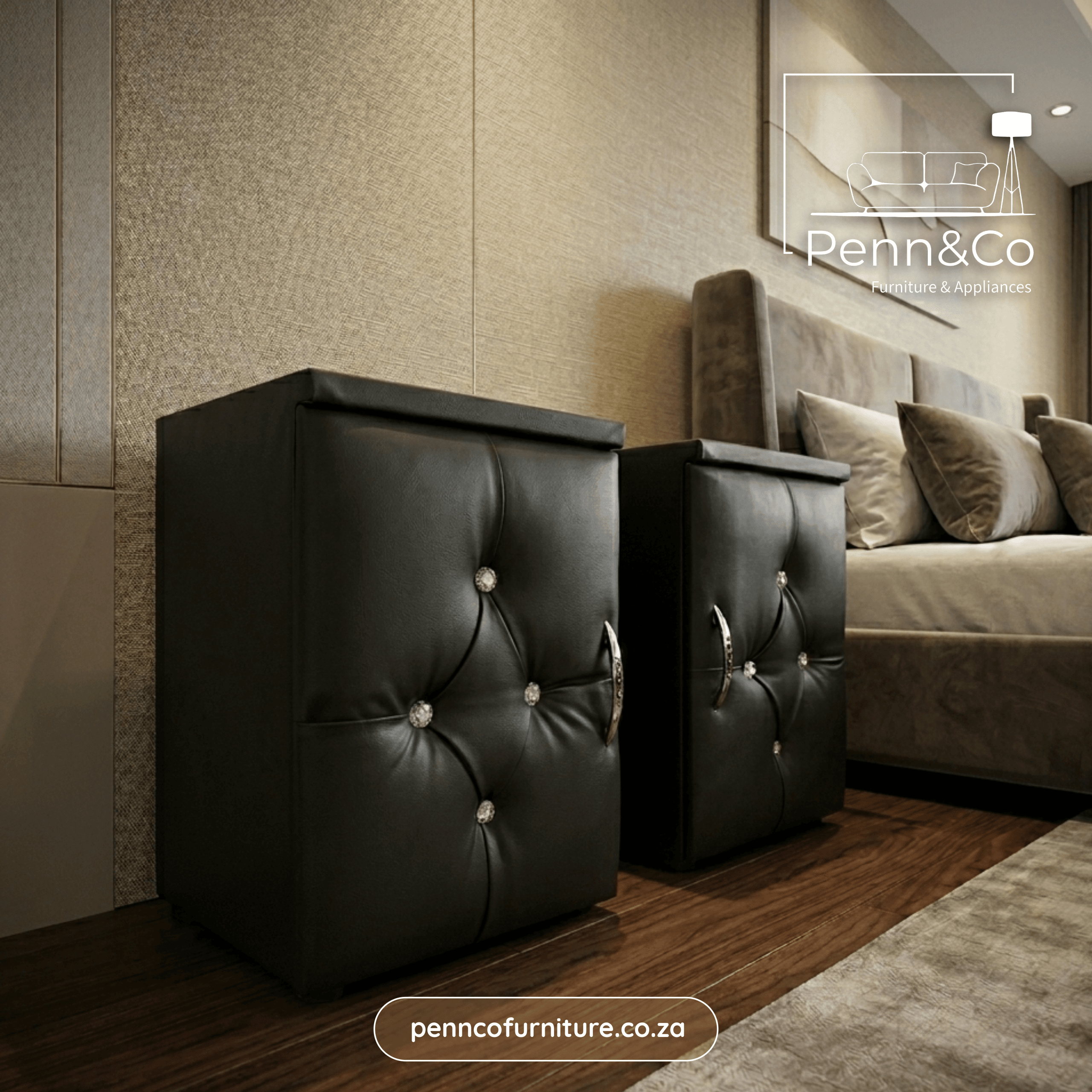 Tufted Leather Pedestals (Set of 2) – (S1)