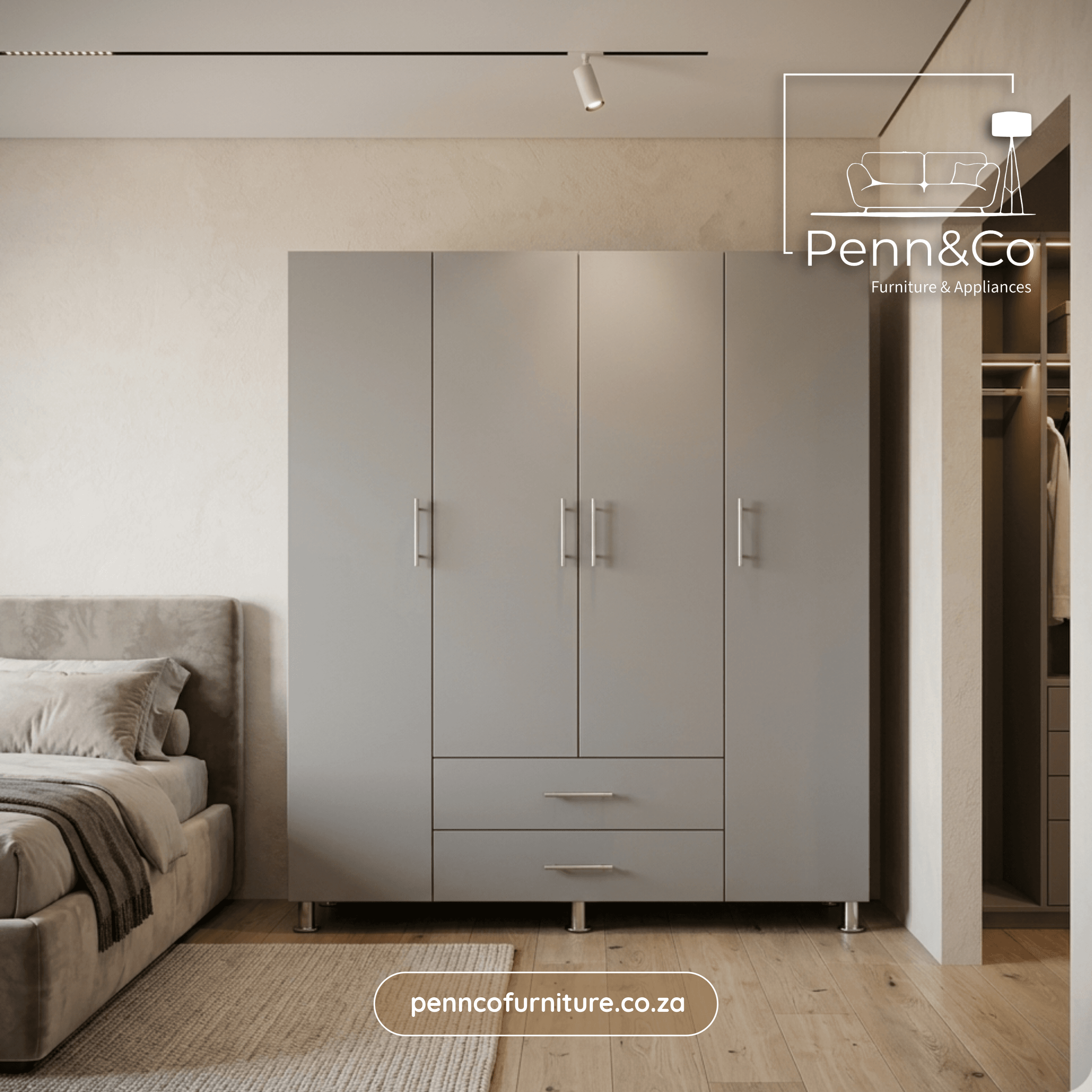 Grand 4-Door Wardrobe with Drawers – (S1)