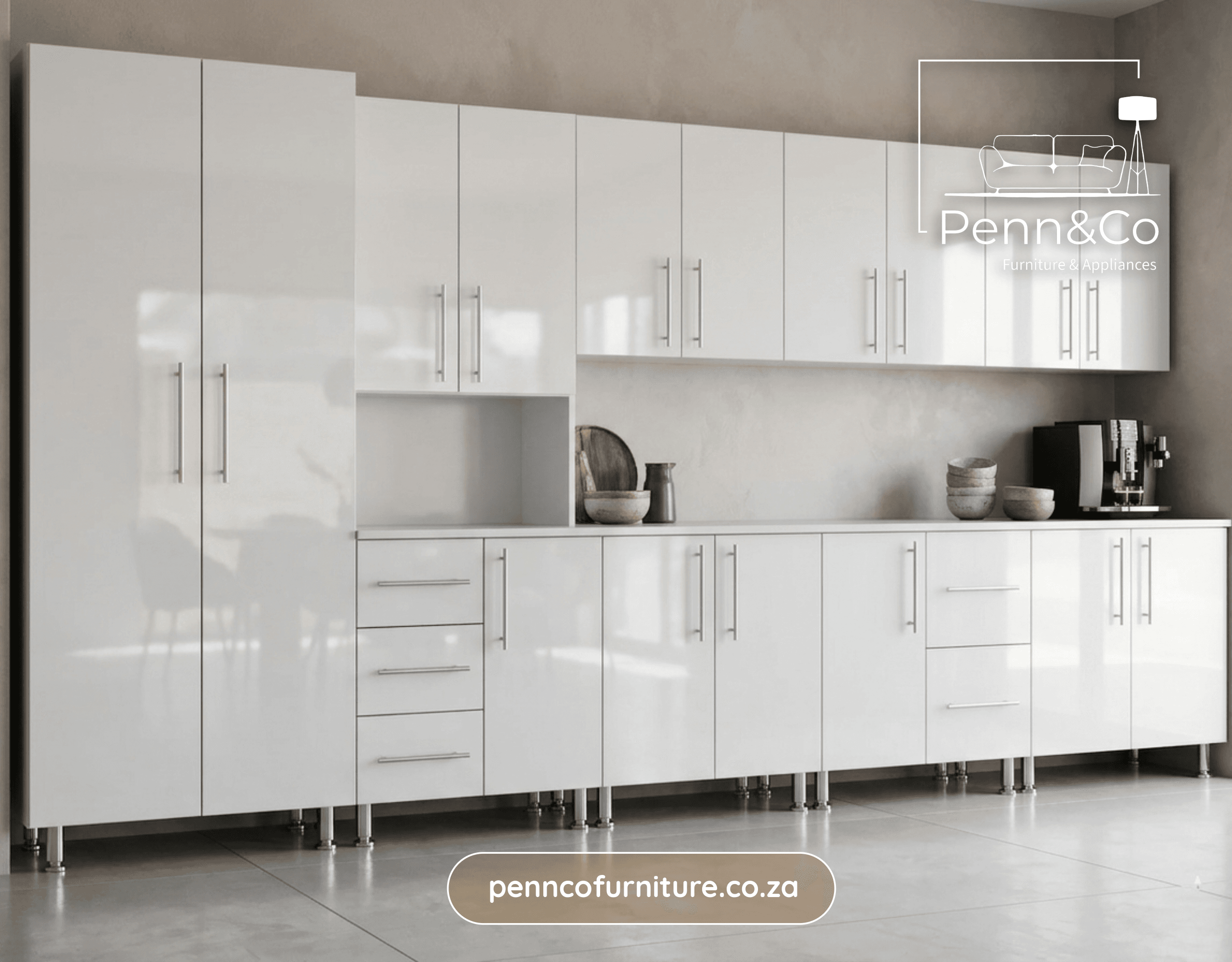 Grand Gloss Kitchen Suite with Overhead Cabinets & Drawers – (S1)
