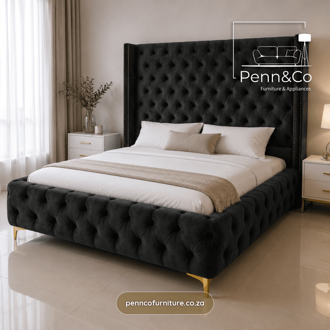 Opulence Button Tufted Headboard & Base Set – (S4)