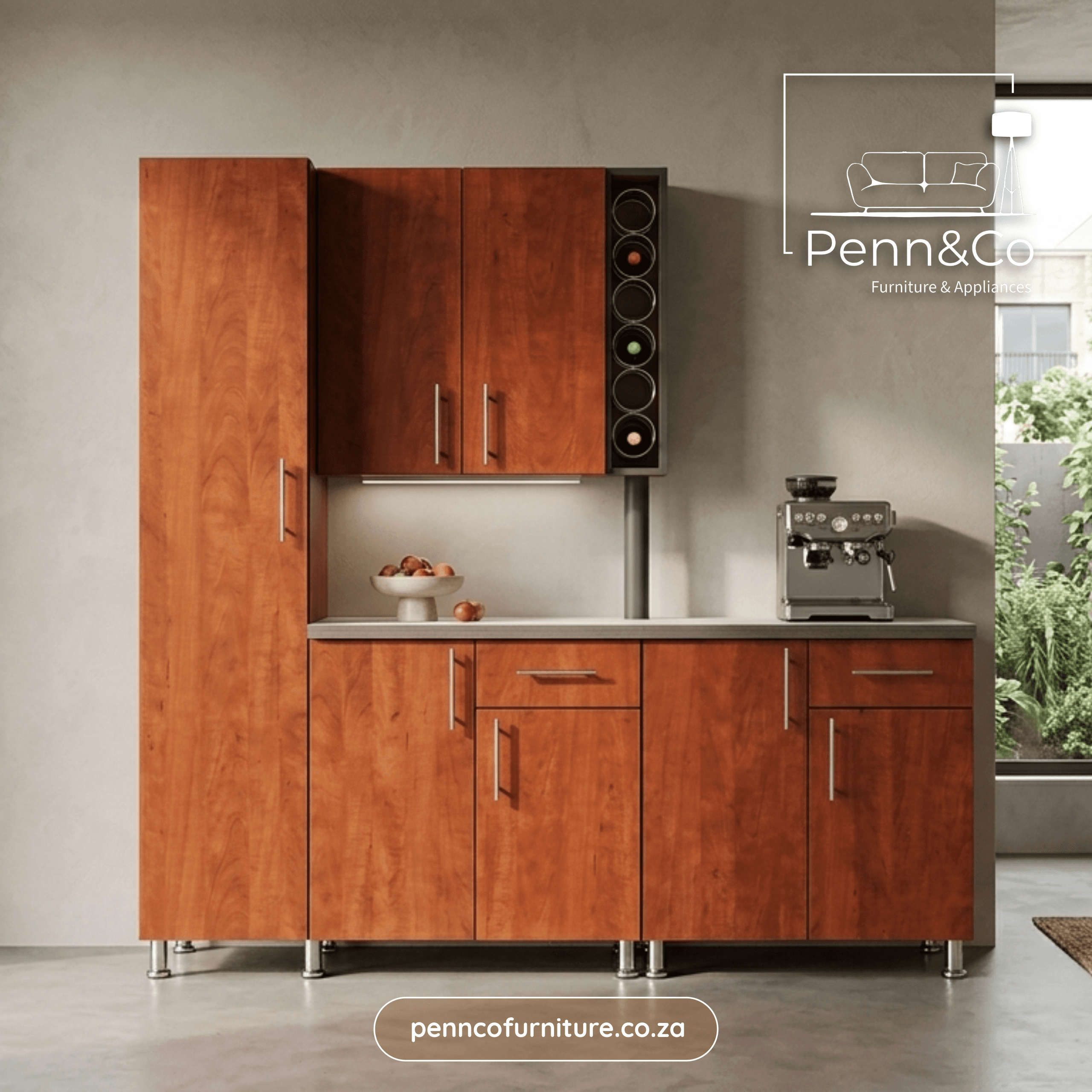 Grand Mahogany Kitchen Unit with Pantry Tower  (S1)